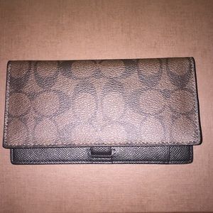 Authentic Coach Brown Leather Checkbook Cover